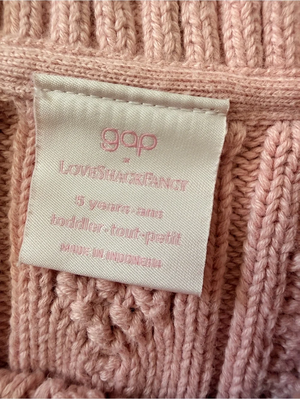 Loveshackfancy Gap kids Girls Pink Cable Knit Sweater & Lace Tiered Skirt Set S